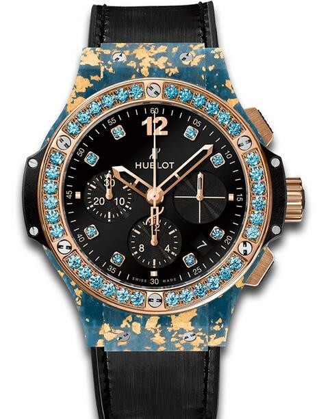 AAA Replica Hublot Big Bang Gold Linen Blue Gold Watch 341.XL.1280.NR.1207